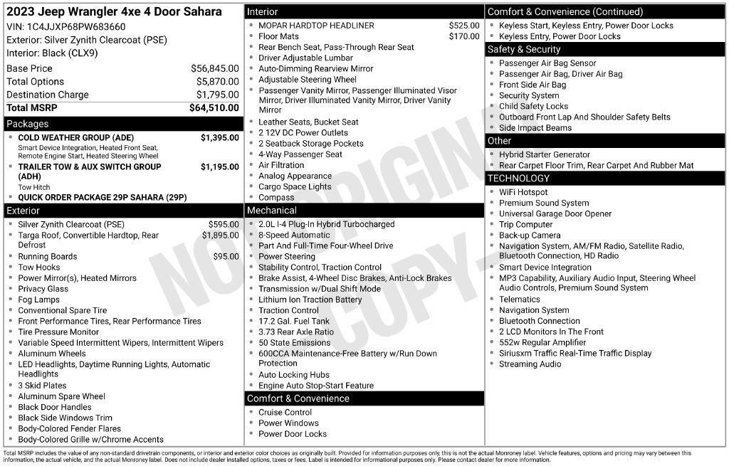 Certified 2023 Jeep Wrangler Unlimited Sahara w/ Cold Weather Group AWD/4WD image 4