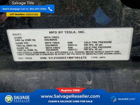 Used 2021 Tesla Model Y Long Range AWD/4WD image 16