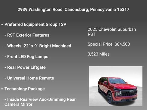 Certified 2025 Chevrolet Suburban RST AWD/4WD image 11