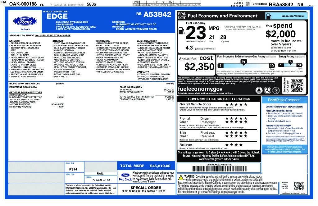 Used 2024 Ford Edge Titanium AWD/4WD image 50