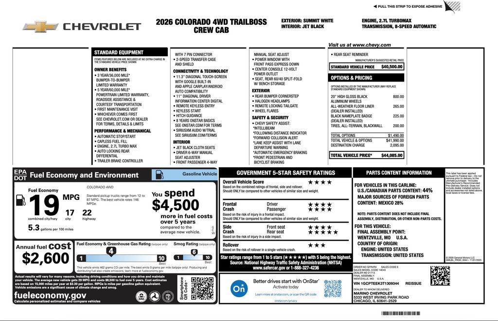 New 2026 Chevrolet Colorado Trail Boss AWD/4WD image 2