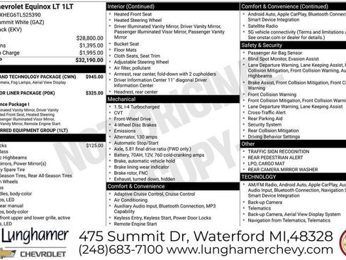New 2026 Chevrolet Equinox LT w/ Safety and Technology Package FWD image 12