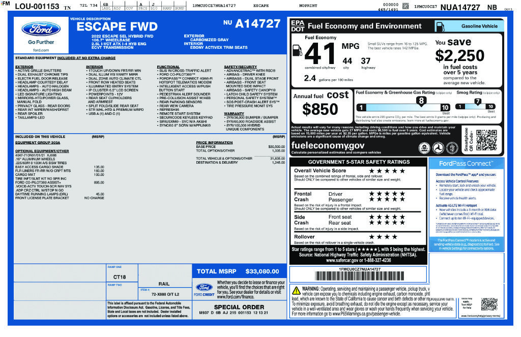 Used 2022 Ford Escape SEL FWD image 9