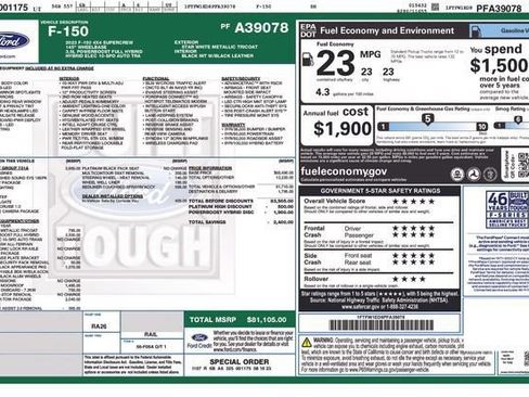 Used 2023 Ford F150 Platinum w/ Equipment Group 701A High AWD/4WD image 7
