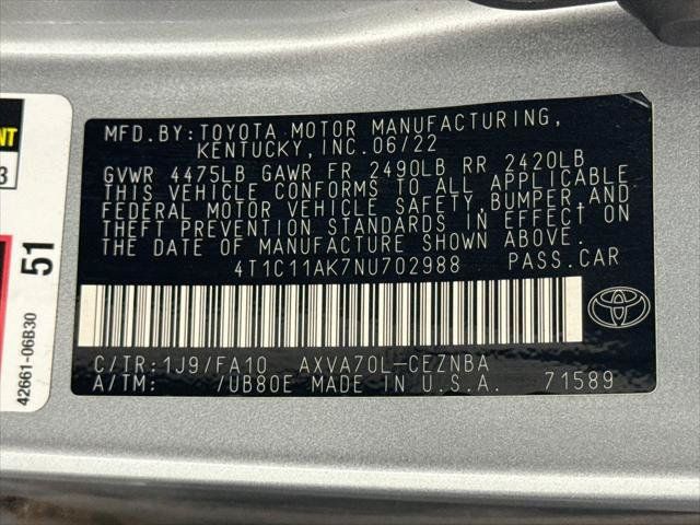 Certified 2022 Toyota Camry LE FWD image 30