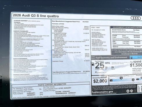 New 2026 Audi Q3 quattro 2.0T AWD/4WD image 16