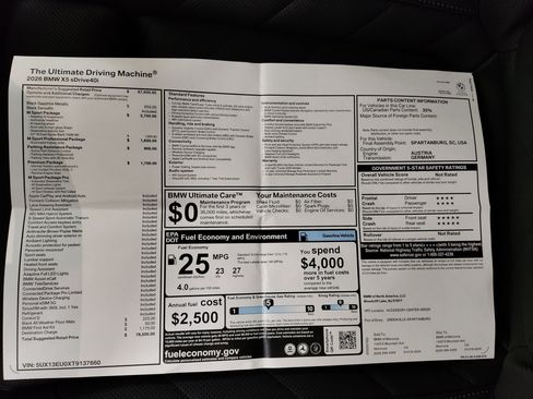 Used 2026 BMW X5 sDrive40i w/ M Sport Package RWD image 30