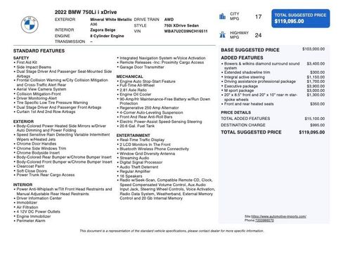 Used 2022 BMW 750i xDrive w/ Executive Package image 2