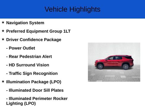 New 2025 Chevrolet Traverse LT w/ LPO, Illumination Package image 2