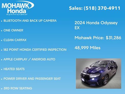 Certified 2024 Honda Odyssey EX image 8