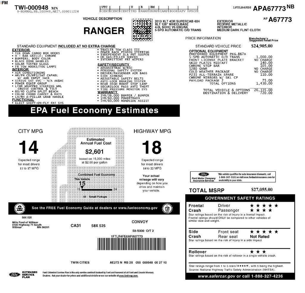 Used 2010 Ford Ranger XLT AWD/4WD image 4
