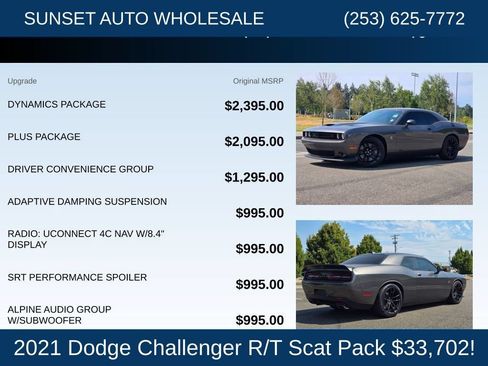 Used 2021 Dodge Challenger R/T Scat Pack w/ Dynamics Package RWD image 26