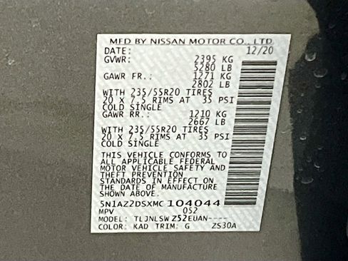 Used 2021 Nissan Murano Platinum w/ Cargo Package AWD/4WD image 34