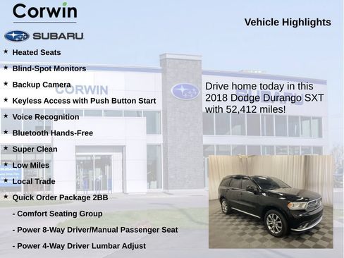 Used 2018 Dodge Durango SXT w/ Quick Order Package 2BB AWD/4WD image 6