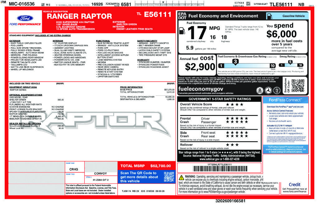New 2026 Ford Ranger Raptor AWD/4WD image 4