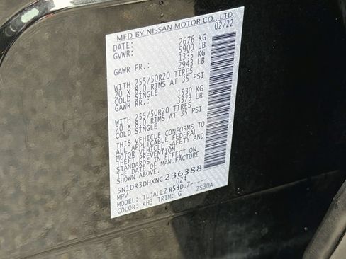 Used 2022 Nissan Pathfinder Platinum w/ Cargo Package FWD image 46