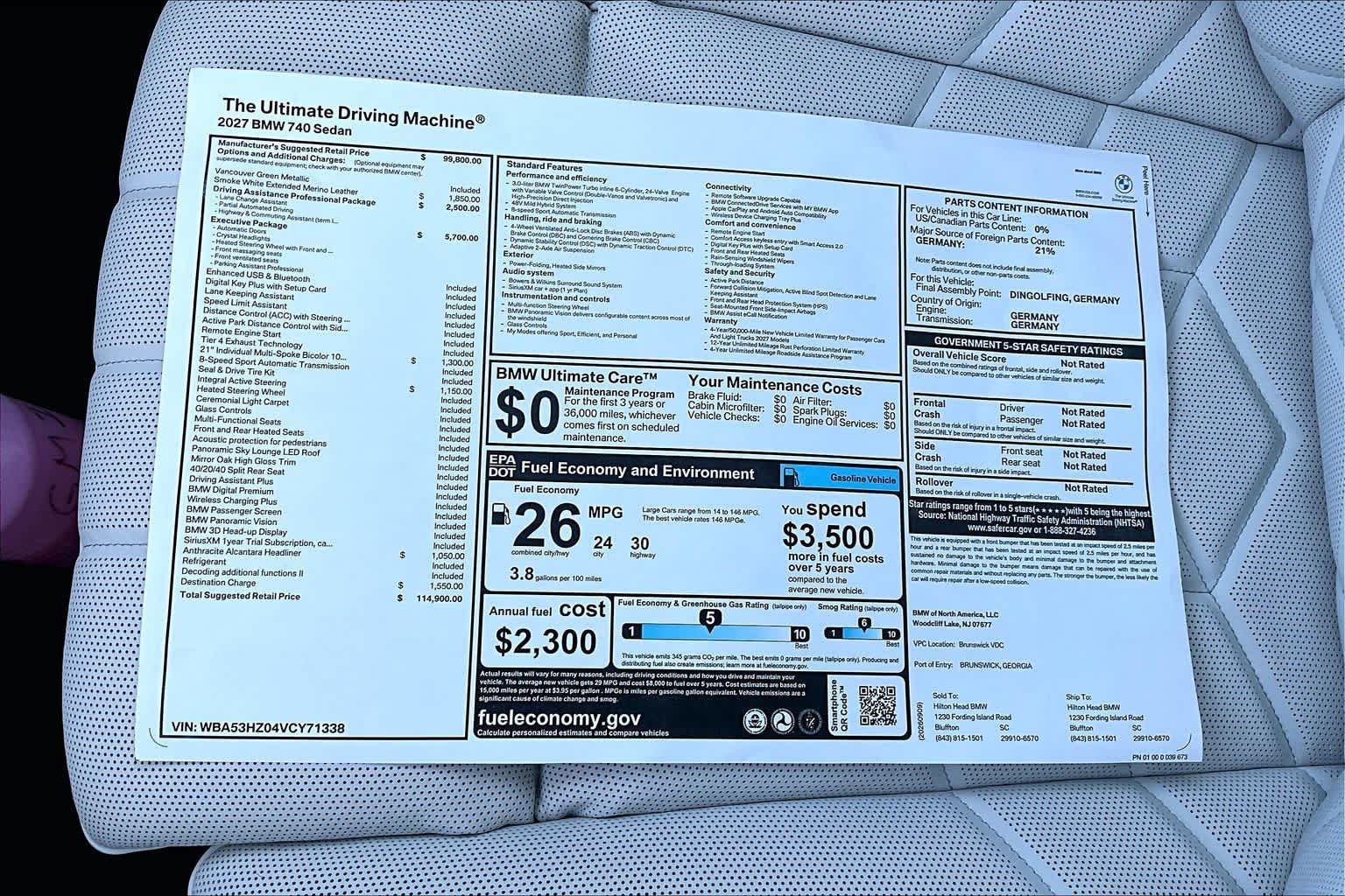 New 2027 BMW 740i w/ Executive Package RWD image 17