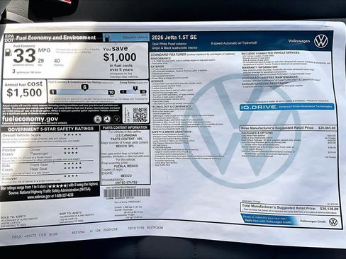 New 2026 Volkswagen Jetta SE image 18