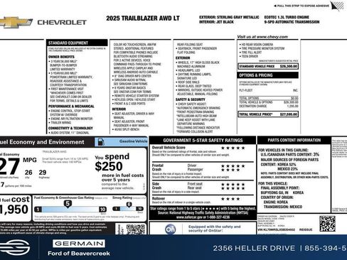 Used 2025 Chevrolet TrailBlazer LT AWD/4WD image 30
