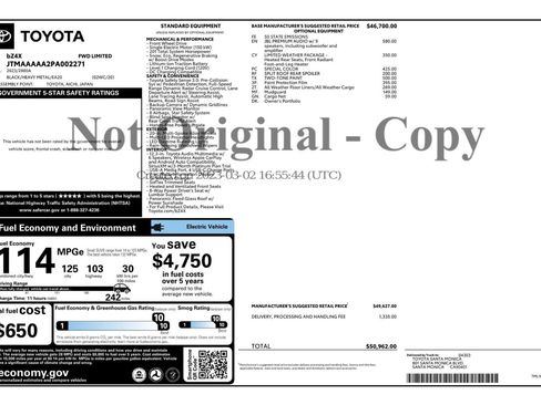 Used 2023 Toyota bZ4X Limited image 54