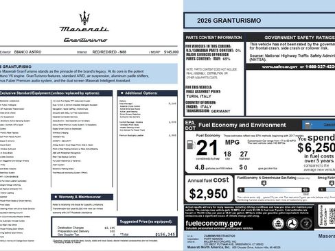 New 2026 Maserati GranTurismo Modena image 1