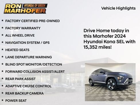 Certified 2024 Hyundai Kona SEL w/ Convenience Package AWD/4WD image 16