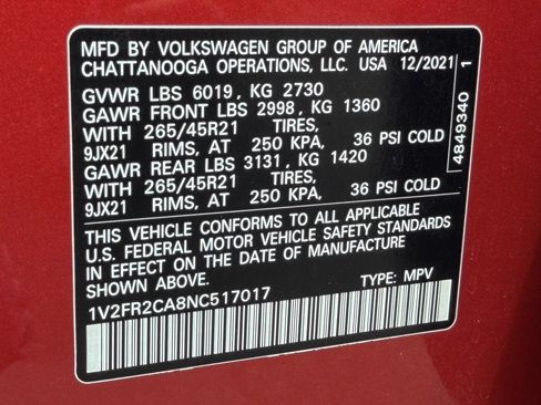 Used 2022 Volkswagen Atlas SEL Premium AWD/4WD image 36