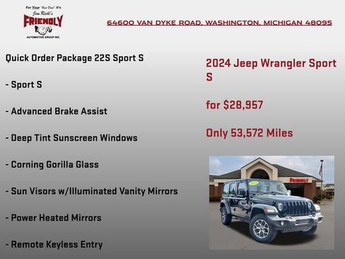 Used 2024 Jeep Wrangler Unlimited Sport AWD/4WD image 5