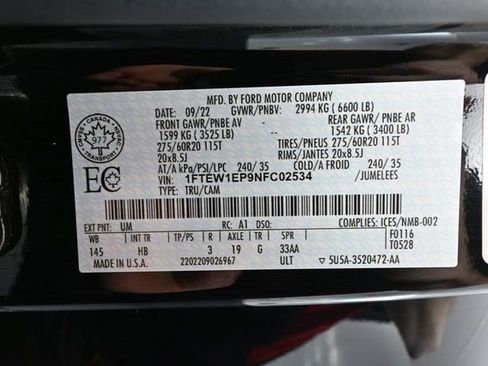 Used 2022 Ford F150 Lariat w/ Equipment Group 502A High image 59