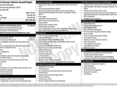 Used 2023 Alfa Romeo Stelvio Quadrifoglio w/ Active Assist Plus Package AWD/4WD image 20