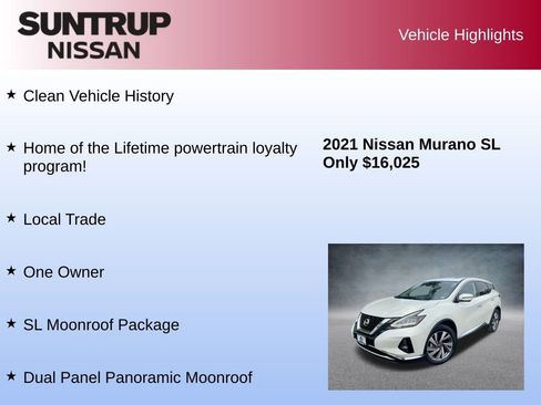 Used 2021 Nissan Murano SL w/ SL Moonroof Package image 8