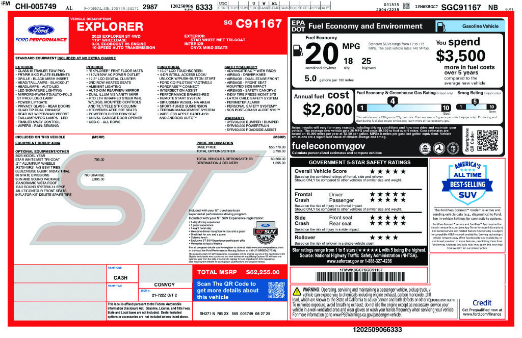 Used 2025 Ford Explorer ST w/ Sun And Sound Package AWD/4WD image 4