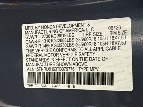 New 2026 Honda Odyssey EX-L image 22