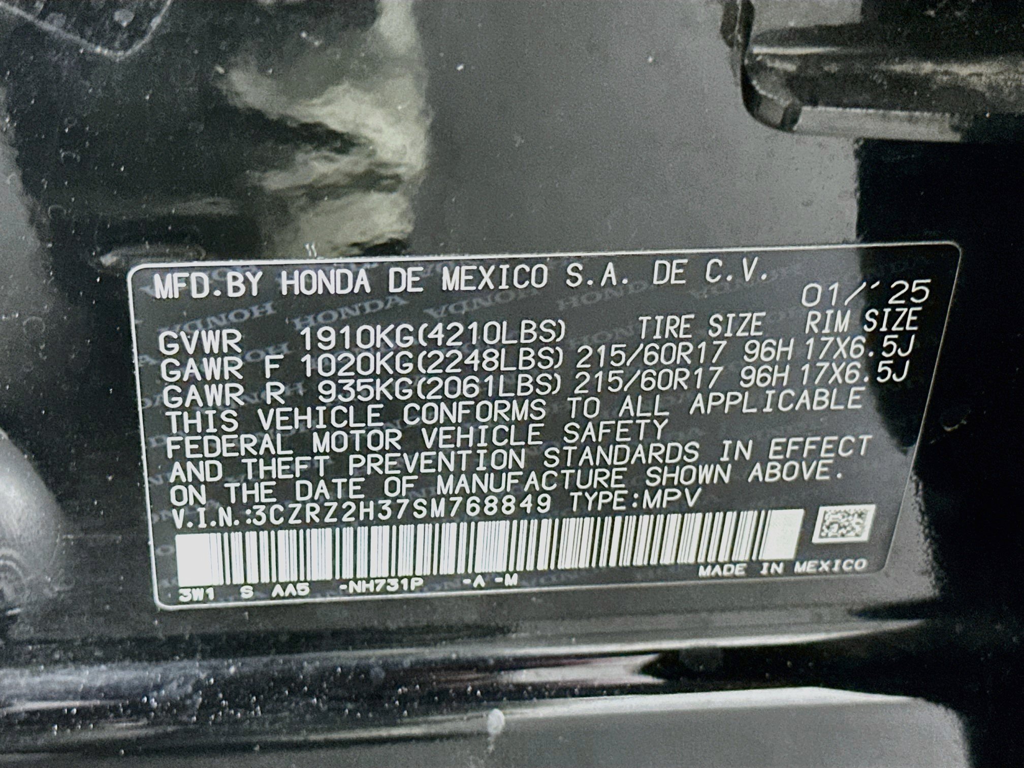Used 2025 Honda HR-V LX image 12