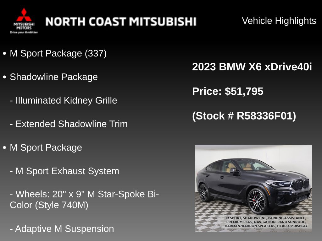 Used 2023 BMW X6 xDrive40i w/ M Sport Package AWD/4WD image 2