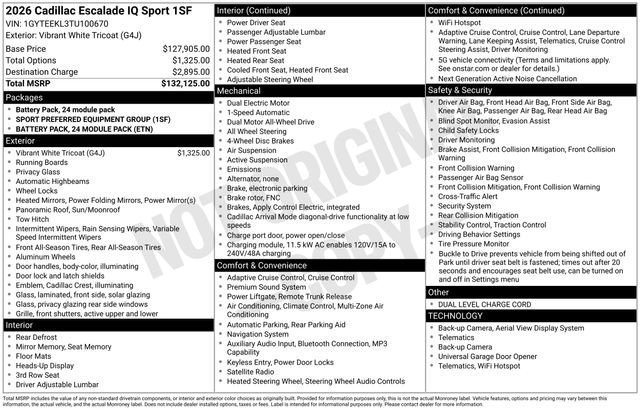 New 2026 Cadillac Escalade IQ Sport 1 AWD/4WD image 4