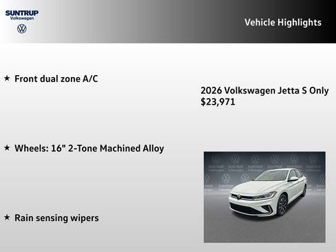 New 2026 Volkswagen Jetta S image 7