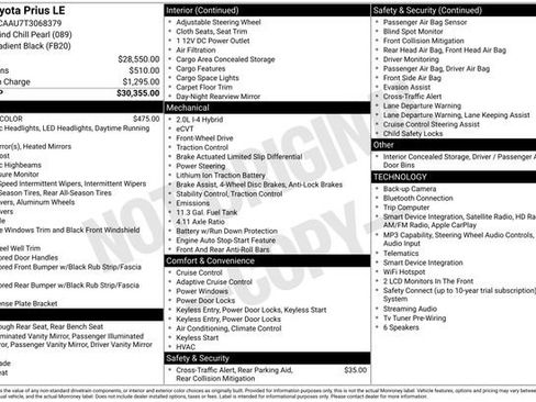 Used 2026 Toyota Prius LE FWD image 8