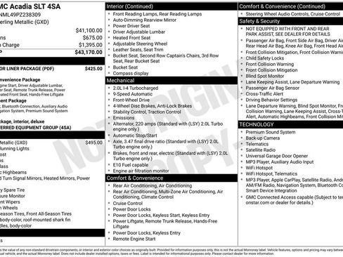 Used 2023 GMC Acadia SLT w/ LPO, Floor Liner Package FWD image 5