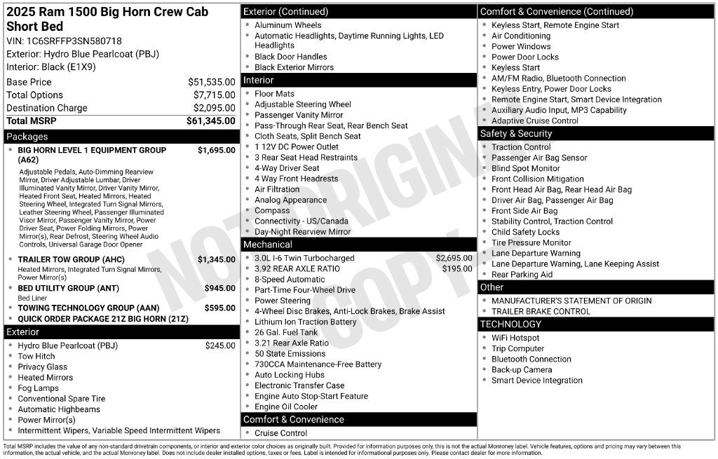 Certified 2025 RAM 1500 Big Horn AWD/4WD image 2