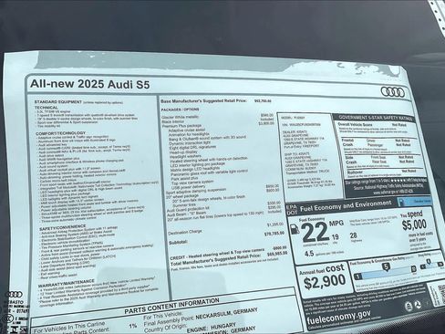 New 2025 Audi S5 Premium Plus image 18