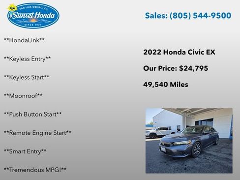 Used 2022 Honda Civic EX image 8