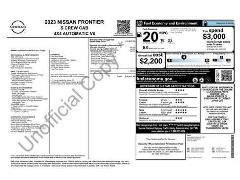 Certified 2023 Nissan Frontier S w/ Technology Package AWD/4WD image 2
