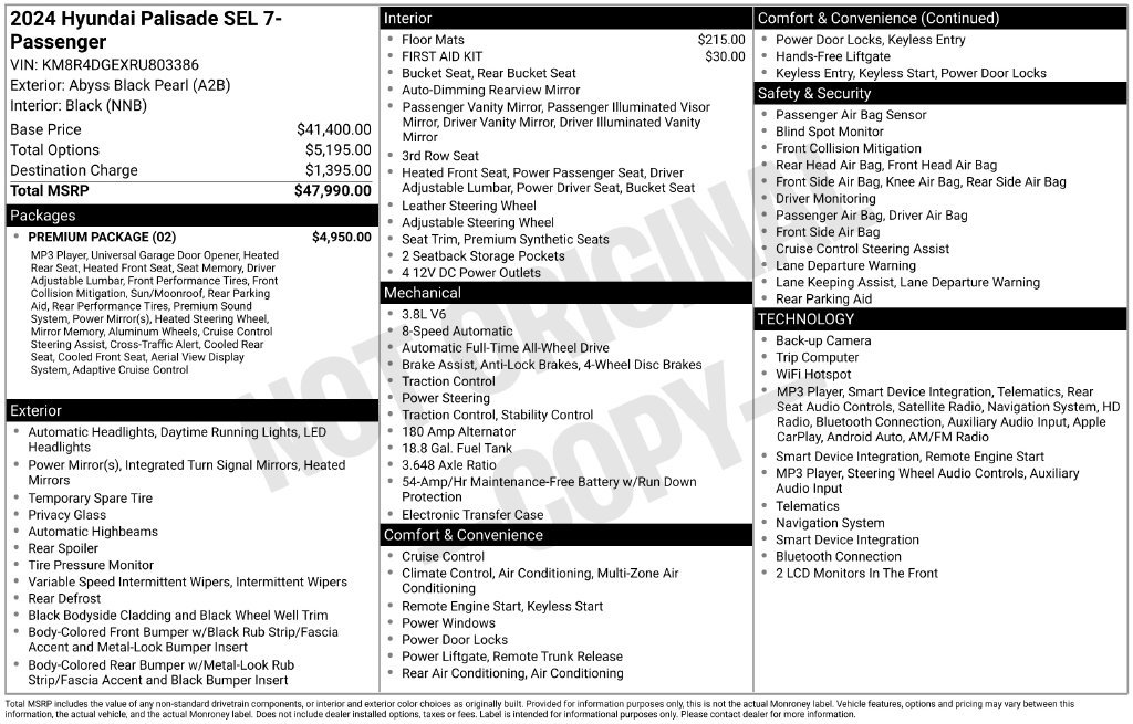 Certified 2024 Hyundai Palisade SEL w/ Premium Package AWD/4WD image 55