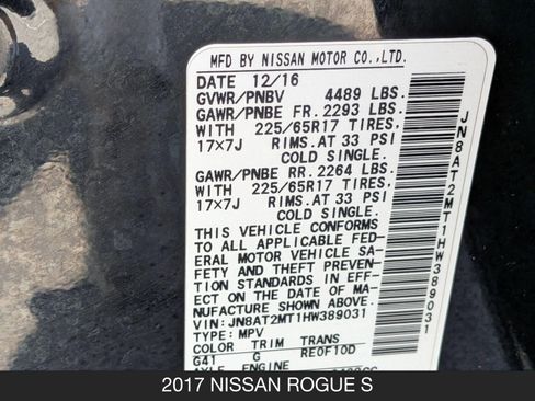 Used 2017 Nissan Rogue S w/ S Appearance Package FWD image 24