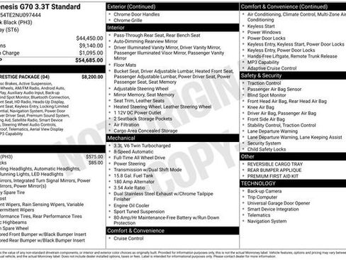 Used 2022 Genesis G70 3.3T w/ Sport Prestige Package image 33