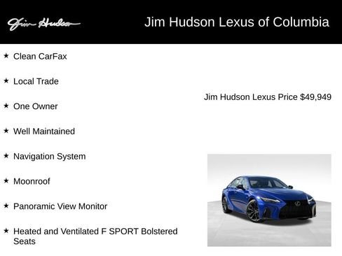 Certified 2025 Lexus IS 350 F Sport w/ Navigation Package RWD image 4