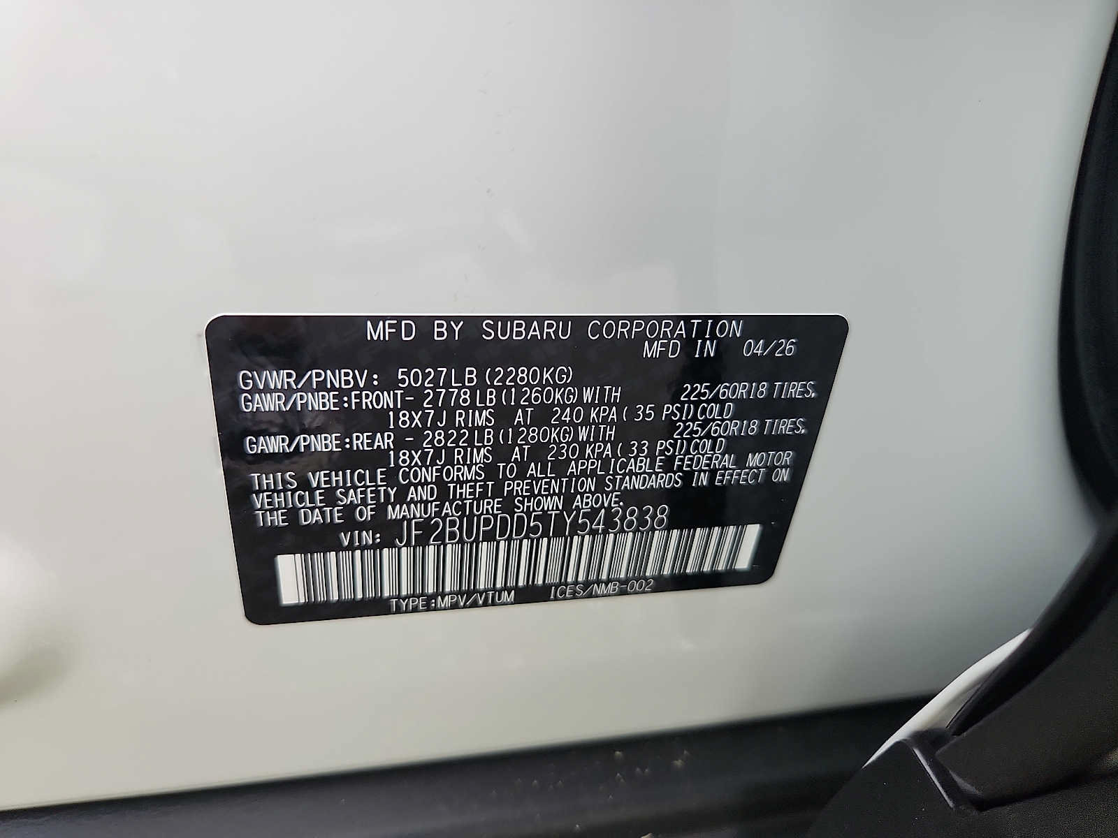 New 2026 Subaru Outback Limited AWD/4WD image 9