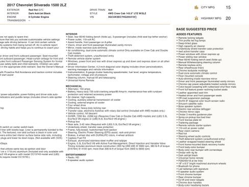 Used 2017 Chevrolet Silverado 1500 LTZ Z71 w/ LTZ Plus Package image 1