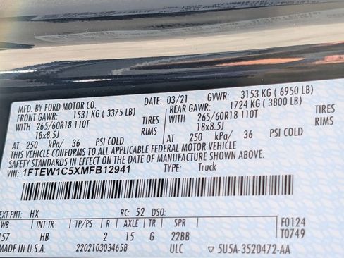 Certified 2021 Ford F150 Lariat RWD image 23